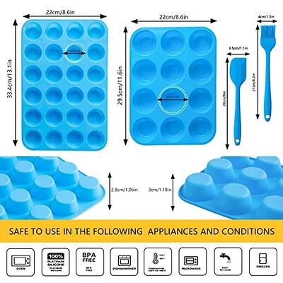 CAKETIME Silicone Muffin Pan Mini 24 Cups Cupcake Pan, Nonstick BPA Free  Silicone Baking Pan 1 Pack