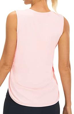 JOYSPELS Women's Pink Athletic Fit Silk Tank Top - Sleeveless Yoga Workout  Gym Scoop Neck Shirt - Yahoo Shopping