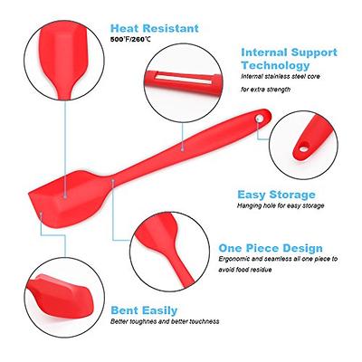 Silicone Spatula - 500f Heat Resistant Seamless Rubber Spatulas