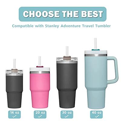 Silicone Straw Replacement for Stanley 40 oz 30 oz Tumbler Cup, 6 Pack Reusable Straws with Cleaning Brush for Stanley Adventure Quencher Travel