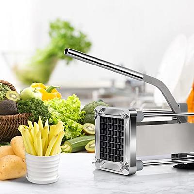  French Fry Cutter with 2 Blades, Professional Potato Cutter  Stainless Steel, Potato Slicer French Fries, Press French Fries Cutter for  Potato Cucumber Carrot Onion Vegetables(Black): Home & Kitchen