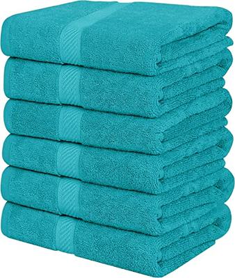 Wealuxe Cotton Bath Towels - 24x50 Inch - Lightweight Soft and Absorbent  Gym Pool Towel - 6 Pack - White 