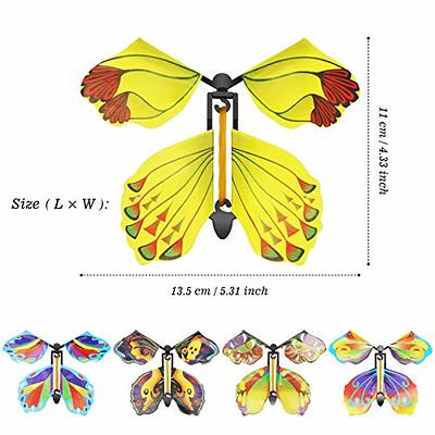 LEAMEERY 5 PCS Magic Wind Up Flying Butterfly Surprise Box, Explosion Box  in The Book Rubber Band Powered Magic Fairy Flying Toy, for Mom, Birthday