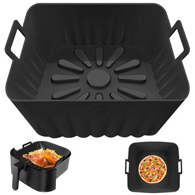 2PCS Airfryer Silicone Basket Mold Reusable Square Air Fryer Pot Tray Heat  Resistant Food Baking for Airfryer Oven Accessories