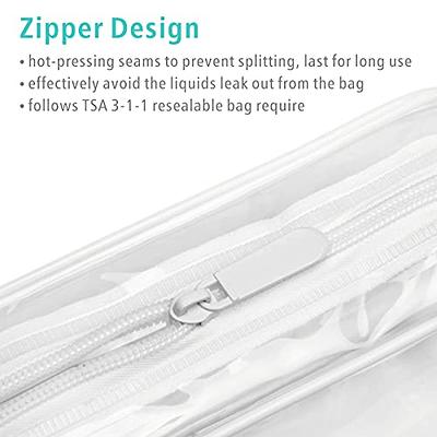 TSA Approved Toiletry Bag - 5 Pack Clear Toiletry Bags - Quart