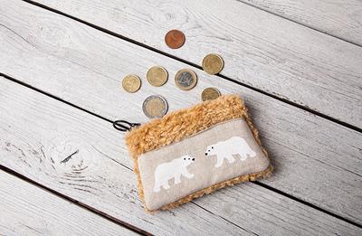 Velvet Coin Purse: Polar Bear