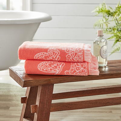 NEW Madison Park Signature 100% Cotton 8 Pcs Towel Set in Coral 800 GSM