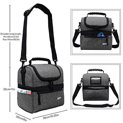 HSHRISH Lunch Box for Men, Women Double Deck Heavy Duty Large Insulated  Tactical Lunch Bag Durable Cooler Bag With Shoulder Strap for Adults Work  Picnic Road Trip (Grey,15L ) - Yahoo Shopping