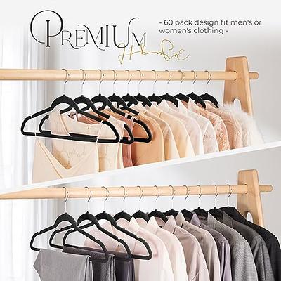  HOUSE DAY Black Velvet Hangers 60 Pack, Premium Clothes  Non-Slip Felt Hangers, Sturdy Heavy Duty Coat Durable Suit for Space  Saving, No Hanger Marks 360 Rotating : Home & Kitchen