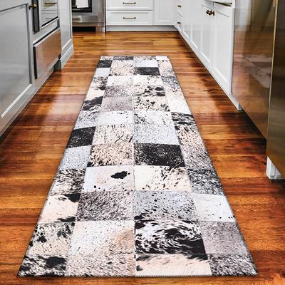 Alexander Home Charcoal Faux Cowhide Area Rug - On Sale - Bed Bath