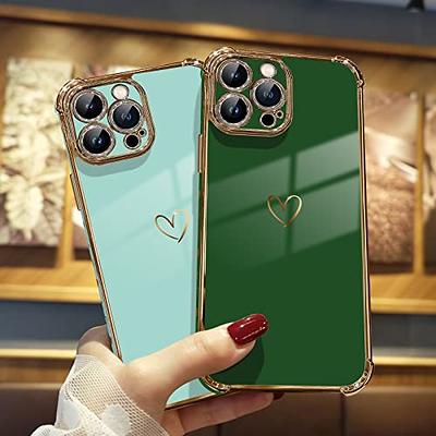  Skyseaco for iPhone 12 Pro Max Case, Cute Plated Love Heart Cases  for Women Girls with Anti-Fall Lens Camera Protection Soft TPU Shockproof Case  for iPhone 12 Pro Max (6.7 inch) 