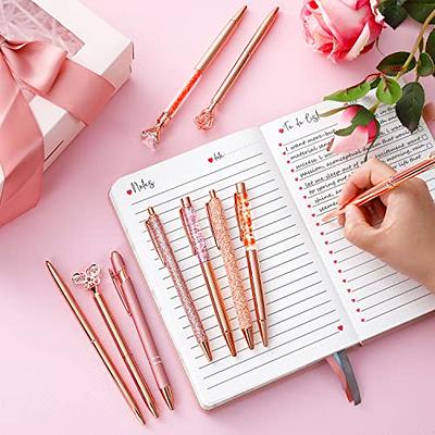 6 PCS Ballpoint Pens, Diamond Gold Glitter Pen, Cute Nice Pens for  Journaling, Black Ink Retractable Crystal Glitter Fancy Pens Gifts for  Women, Rose