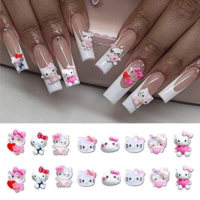 3D Nail Charms Decoration Cat Nail Charms for Acrylic Nails Cute Cat Nail  Gems Jewelry Supply Women Girls Accessories DIY Manicure 0.62 inch x 0.51