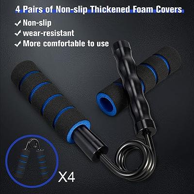 Upgraded 50-200LB Grip Strength Trainer with 4 pairs of detachable  anti-slip foam, 4 Pack
