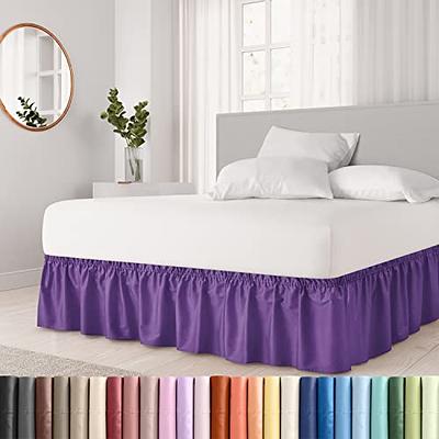 Subrtex Bed Skirt Wrap-Around Dust Ruffle Elastic 16 Inch Bed