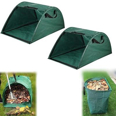 Yardwe Leaf Bag Reusable Garden Waste Bag Garden Tote Bag Gardening Trash  Bag Debris Bucket Waste Bags Garden Rubbish Large Bag Trash Cans Outdoor  Green Lawn Pp Fold Leaf Grass Clamshell 