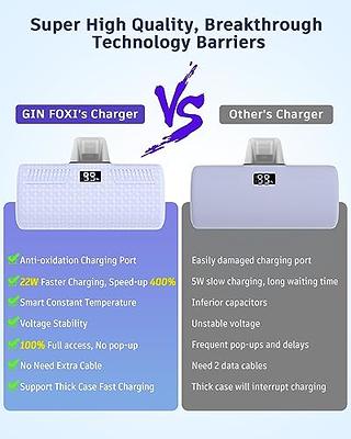 GIN FOXI 2 Pack Portable Charger for iPhone, 22W PD Fast Charging