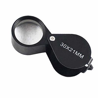 Pocket Folding Magnifying Glass 30X 26MM Jewelry Eye Loupe Hand Lens  Magnifier for Gemstone Jewelry Coin Stamp - Yahoo Shopping