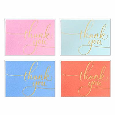 VNS Creations 100 pack Thank You Cards with Envelopes & Stickers - Classy 4x6  Blank Thank You