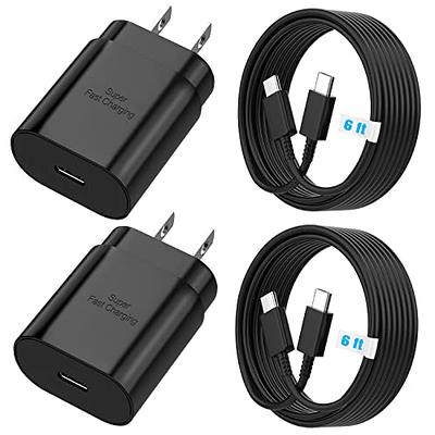 Type C Charger Fast Charging, 2 Pack USB C Android Phone Wall Charger Block  & 6ft Charge Cable Cord, for Samsung Galaxy S8 / S9 / S10 Plus Active