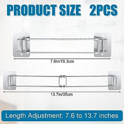 2pcs Rv Shower Corner Storage Bar- Adjustable Stainless Steel Rod