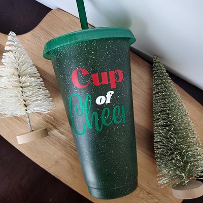 Christmas Cold Cup, 25 Oz Color Changing Cup For Drinks, Of Cheer Drink  Tumbler, Comes With Matching Straw & Lid - Yahoo Shopping