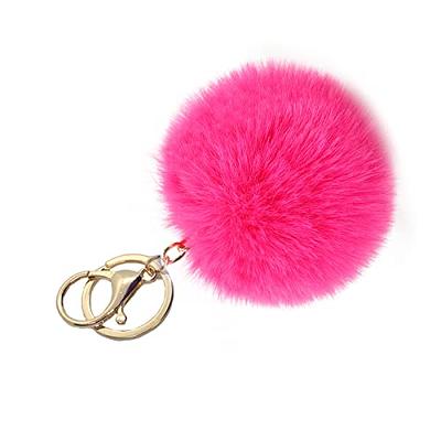 COLORFUL BLING Pom Pom Keychain Cute Artificial Rabbit Fur Ball Soft  Keyring Handbag Purse Charm Keychain-light blue A - Yahoo Shopping