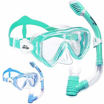 Junior Snorkeling Scuba Diving Mask DRY Snorkel Fins Set for kids with vest  - SCS0040+SV01-Small