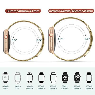  2 Pack Metal Magnetic Band Compatible with Apple Watch