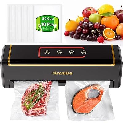 Vacuum Sealer Machine, Full Automatic Food Vacuum Sealer Machine (80KPA), 5  in 1 Arcmira Compact Vacuum Sealer with 10 Sealer Bags, Built-in Cutter -  Yahoo Shopping