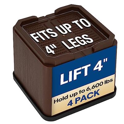 6 Pack Bed Risers 2 Inch Heavy Duty Furniture Lifters Stackable