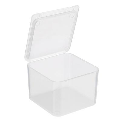 24pcs Clear Storage Container with Hinged Lid 40x28mm Plastic Square Craft  Box - Yahoo Shopping