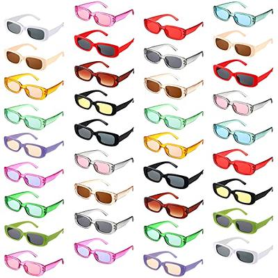 Xuhal 24 Pcs Retro Rectangle Sunglasses Women Wide Frame Sunglasses Flat  Top Square Sunglasses UV400 Protection Sun Glasses Vintage Square Eyewear  for Girl Men Costume Outdoor Party Driving, 24 Colors - Yahoo Shopping