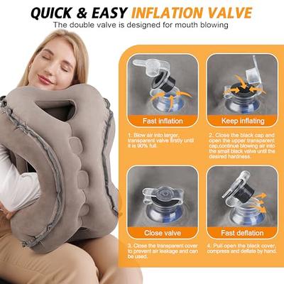 Inflatable Air Cushion Travel Pillow Headrest Chin Support