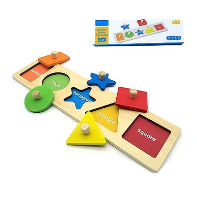 Montessori Toy Shape Peg Puzzles, Wooden Pegboard Puzzles with Knob, Baby  Puzzle for 1-3 Years Old Infant-Toddlers, Color and Shape Sorting Learning Puzzle  Toys - Yahoo Shopping