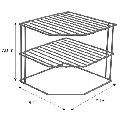 Smart Design 3-Tier Kitchen Corner Shelf Rack - Steel Metal Wire - Rust  Resistant - Plates, Dishes, Cabinet & Pantry Organizer - Kitchen  Organization