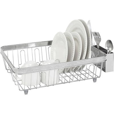 14.04 in.L x 9.95 in. W x 10.34 in. H Pink Standing Metal Kitchen Dish Rack  with Pallet W1401dx66858 - The Home Depot