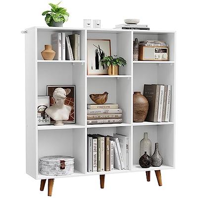 Cozy Castle 4 Tier Bookshelf, U-Shaped Bookcase with 9 Cubes and 2 Drawers,  Combination Cube Storage Shelf for Living Room, Bedroom and Playroom, White  - Yahoo Shopping