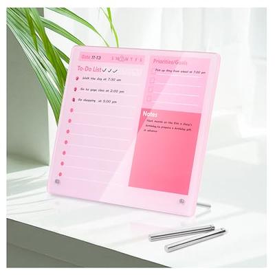 Acrylic to Do List Board for Desk 9 * 12inches Dry Erase Board with Stand  White