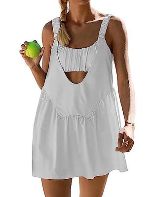 QEERESS Womens Tennis Dress Built-in Bra and Shorts Pockets Cut Out  Athletic Workout Dresses Two Piece Outfits 2023 White Small - Yahoo Shopping