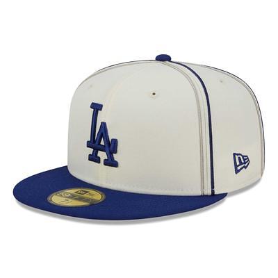 Men's New Era Cream/Royal Los Angeles Rams 2022 Sideline 59FIFTY Fitted Hat