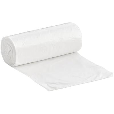 50 Small to Medium Trash Bags | 7-8-9-10 Gallon Trash Bags | 24 x 24 Clear Garbage Bags - Commercial Waste Basket Trash Bags | Bulk Plastic Bathroom