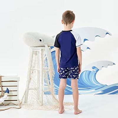 Rash Guard Set for Boys Swim Shorts with Short Sleeve Tops 2Pcs Outfit  Beachwear