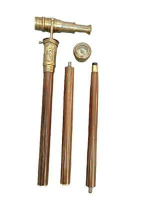 EXNOT Vintage Brass Handle Victorian Telescope Fold able Wooden Walking  Stick Walking Cane Ideal Gift - Yahoo Shopping