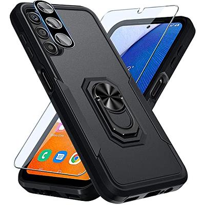 For Samsung Galaxy A14 5G Case Full Body Ring Stand Phone Cover + Tempered  Glass