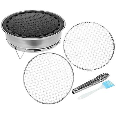 1set Stainless Steel Non-stick Mini Bbq Grill Pan, Outdoor, , With