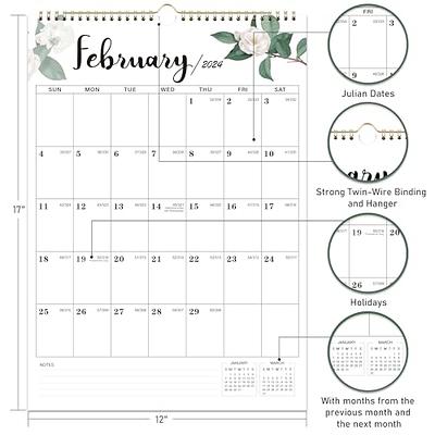 2024 Calendar - Vertical Wall Calendar 2024, Jan. 2024 to Dec. 2024, 12 x  17, Monthly Calendar 2024 with Julian Date, Perfect for Planning - Yahoo  Shopping