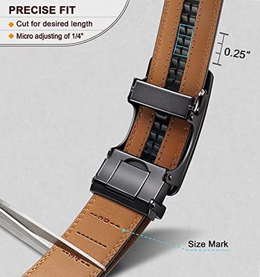 BULLIANT Men Belt, Ratchet Click Sliding Leather Belt for Men 1 3/8,Cut for  Fit at  Men’s Clothing store