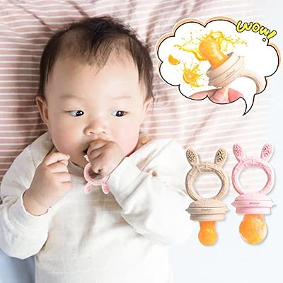 Mssiliyow Baby Fruit Feeder Pacifier 2 Pack Food Grade BPA-Free Silicone  Pouches and Nipples Infant Baby Teether Toy 3M+ Dishwash Safe (Bear  Periwinkle & Bunny Yellow) - Yahoo Shopping