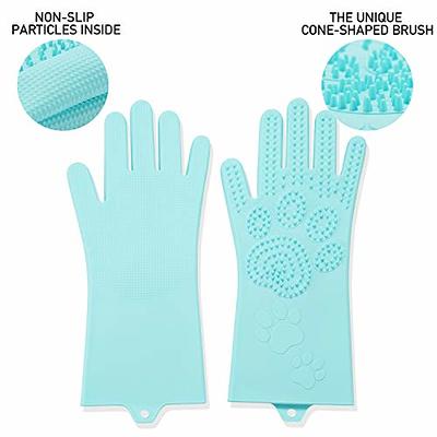 BLMHTWO 1 Pair Pet Grooming Gloves Cat Brush Glove Pet Hair Remover Mitt  Gentle Massage Silicone Deshedding Glove Cat Grooming Gloves Dog Washing